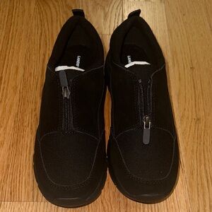 Black Suede Zip Shoes